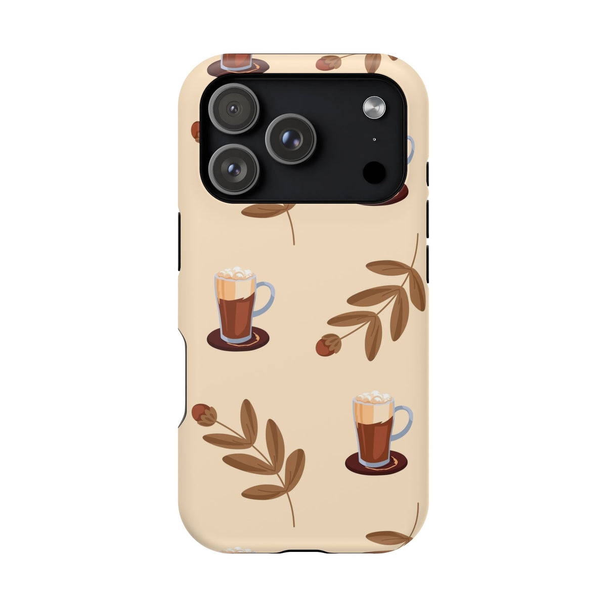 Latte & Leaves Impact-Resistant Phone Case for Samsung Galaxy Phones