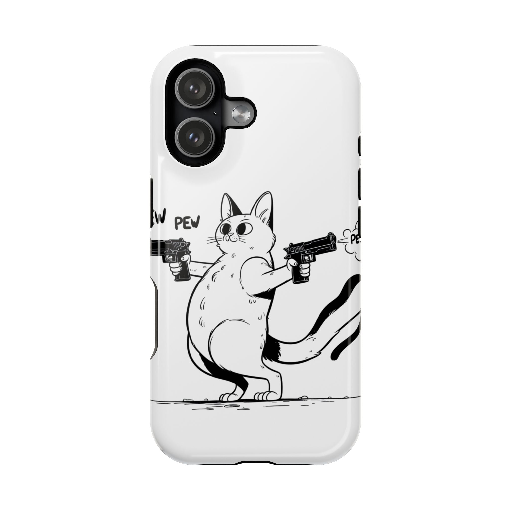 Impact Resistant Phone Case- Funny Cat Pew Pew