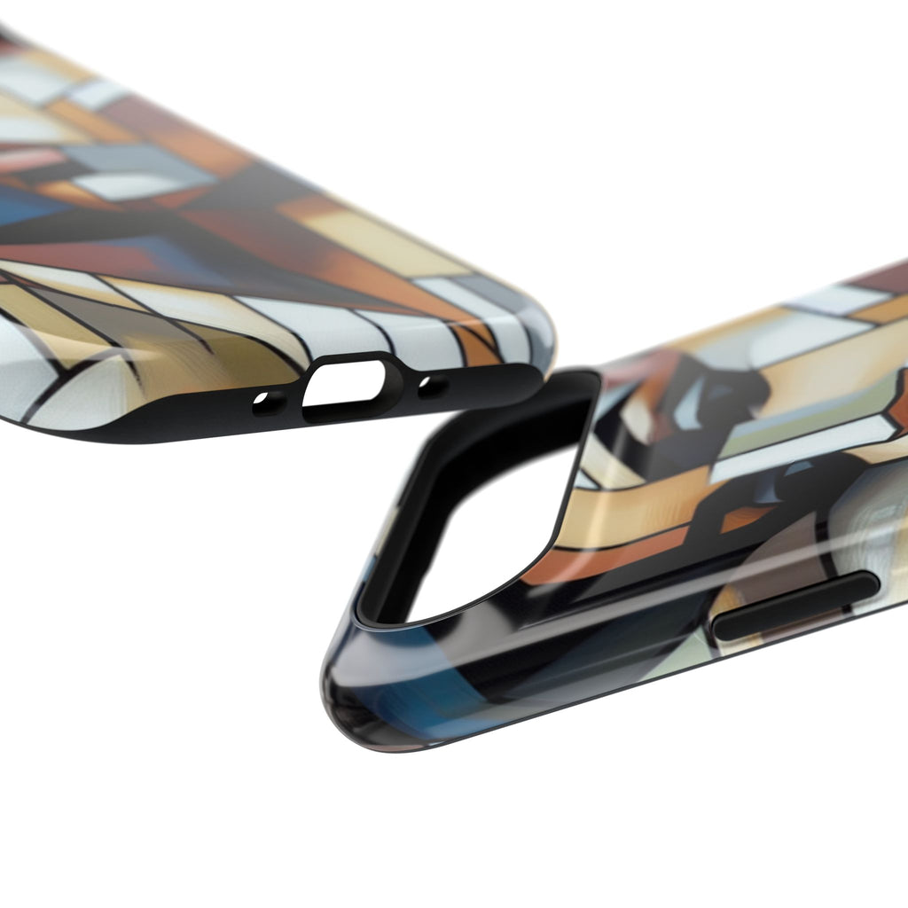 Impact-Resistant Phone Case — Modern Geometric Portrait Design