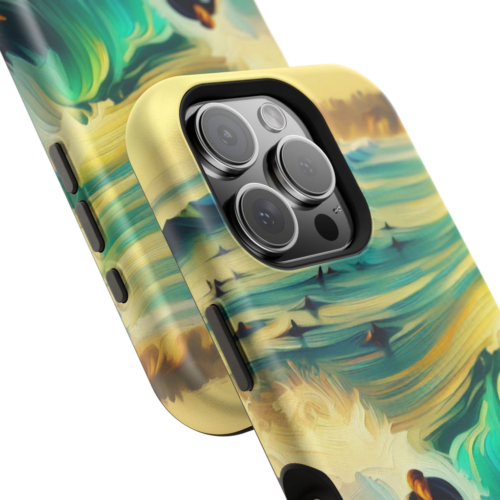 Surfing Waves Impact-Resistant Phone Case — Colorful Surfer Design