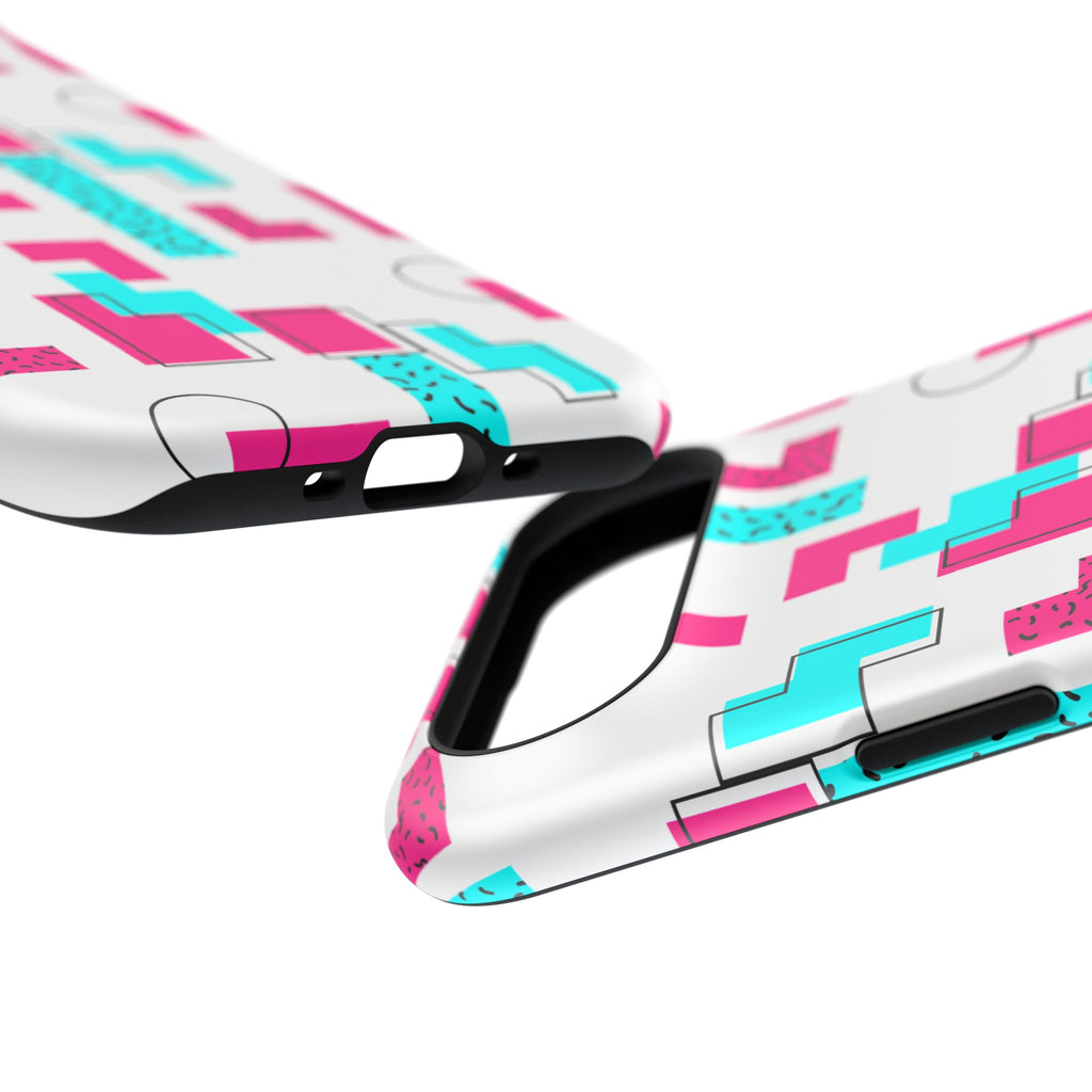 Retro Geometric Phone Case — 80s Memphis Pattern Impact-Resistant Case
