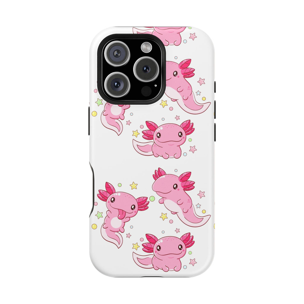 Cute Pink Axolotl Impact-Resistant Phone Case for iPhone and Galaxy