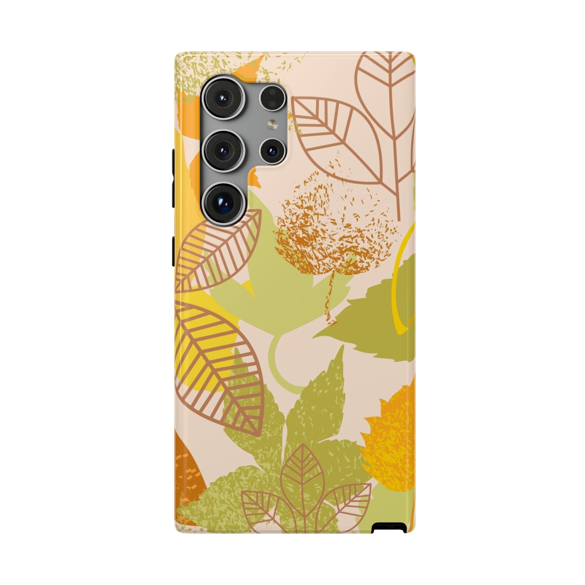 Chic Leaf Print Phone Case