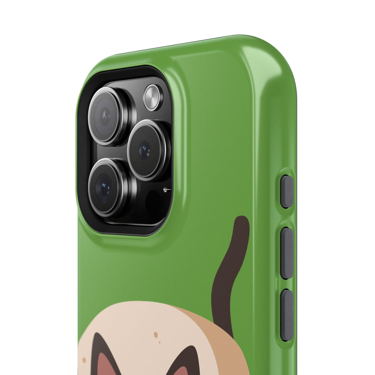 Cute Cat-in-Bread Impact-Resistant Phone Case – Green