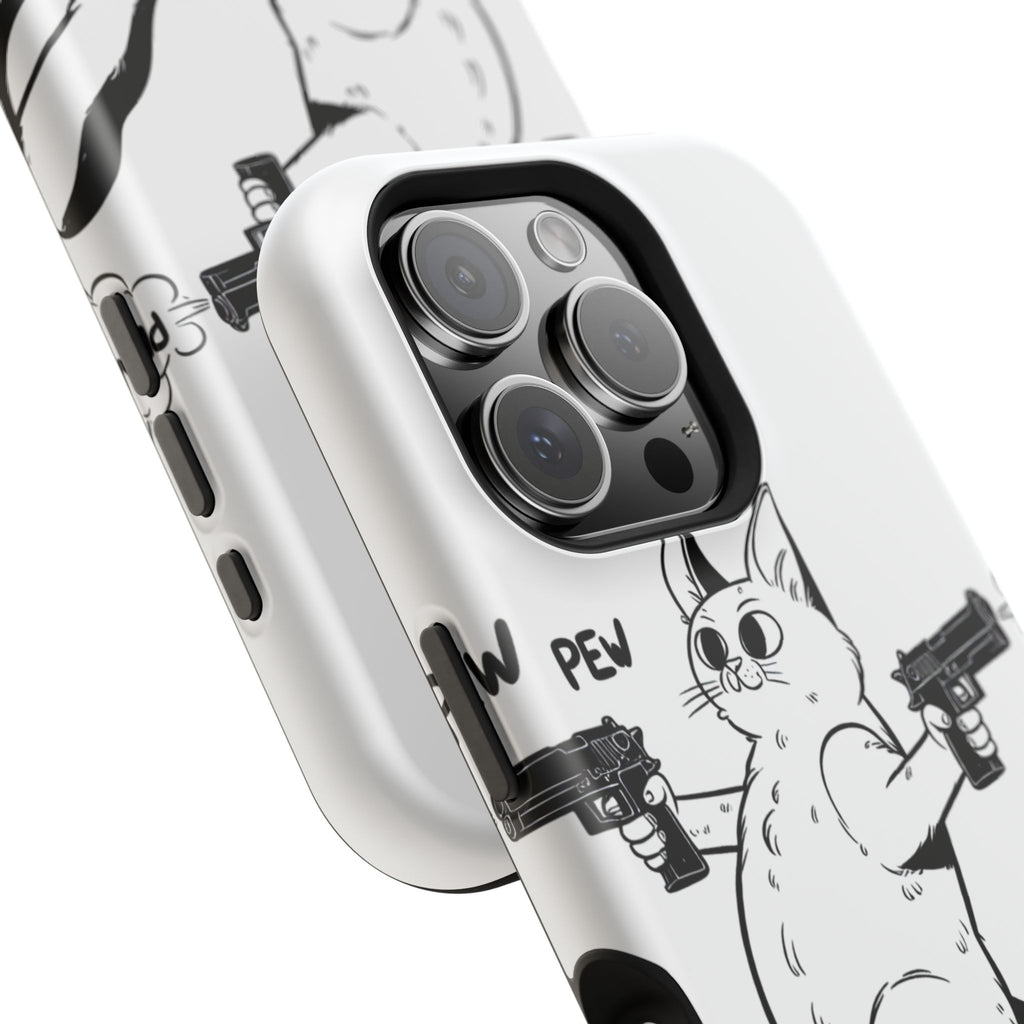 Impact Resistant Phone Case- Funny Cat Pew Pew