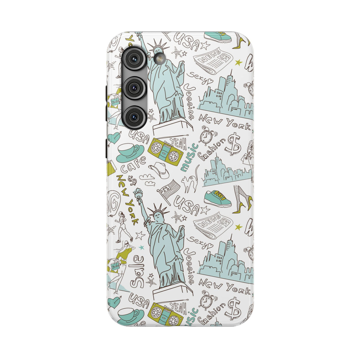 New York Doodle Phone Case — Travel-Inspired Impact-Resistant iPhone Cover
