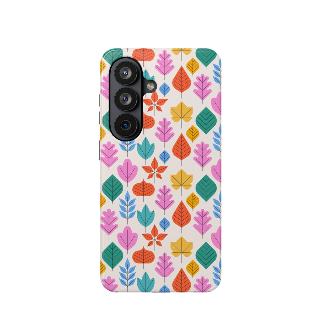 Magnetic Impact-Resistant Phone Case — Colorful Retro Leaf Pattern