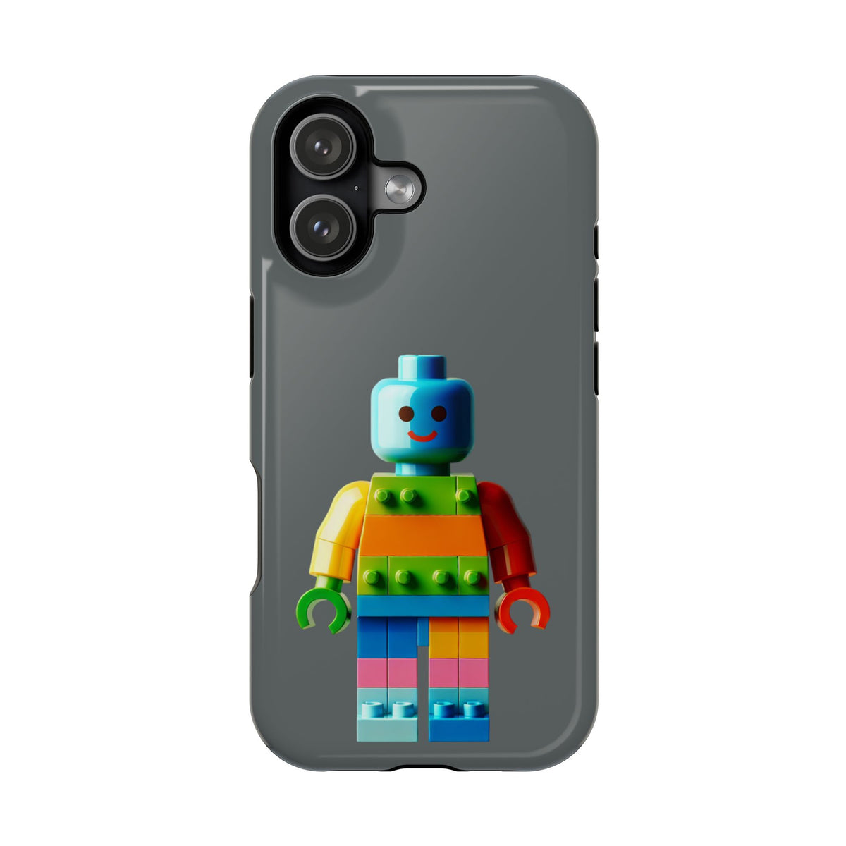 Rainbow Brick Minifigure Impact-Resistant Phone Case