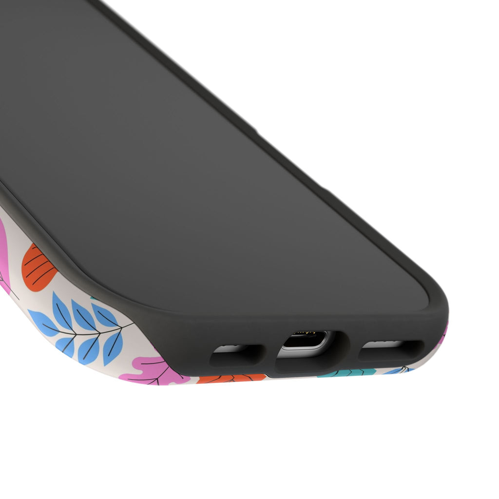 Magnetic Impact-Resistant Phone Case — Colorful Retro Leaf Pattern