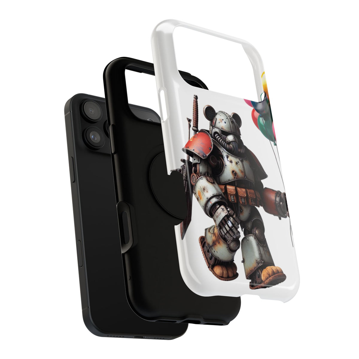 Armored Bear with Balloons Impact-Resistant Galaxy Cute Phone Cases