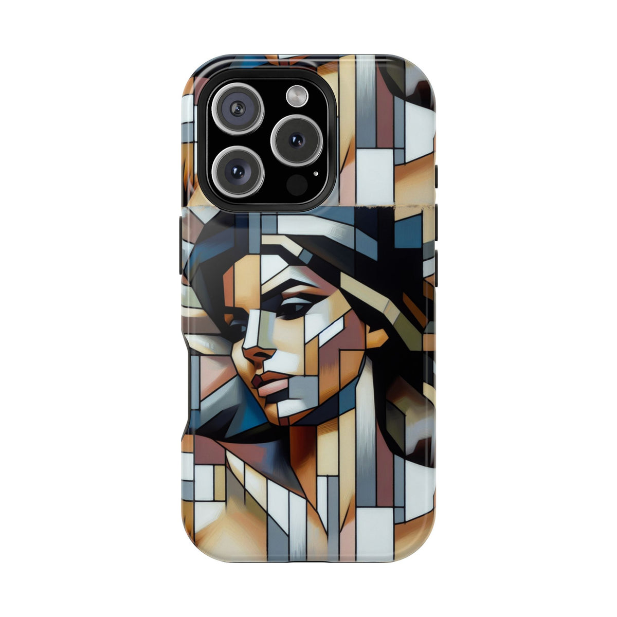 Impact-Resistant Case — Geometric Stained-Glass Woman Phone Cover