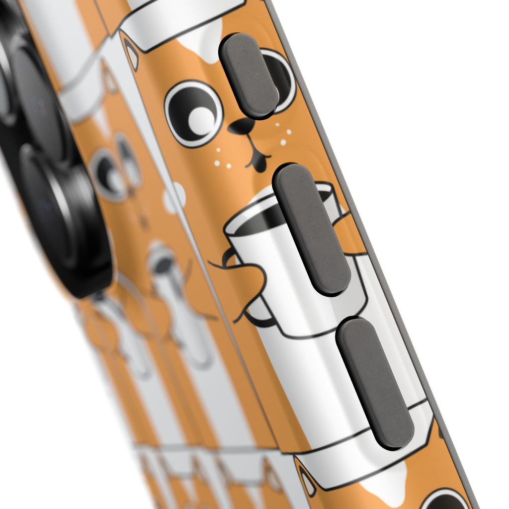 Impact-Resistant Phone Case — Cute Orange Shiba Inu Pattern