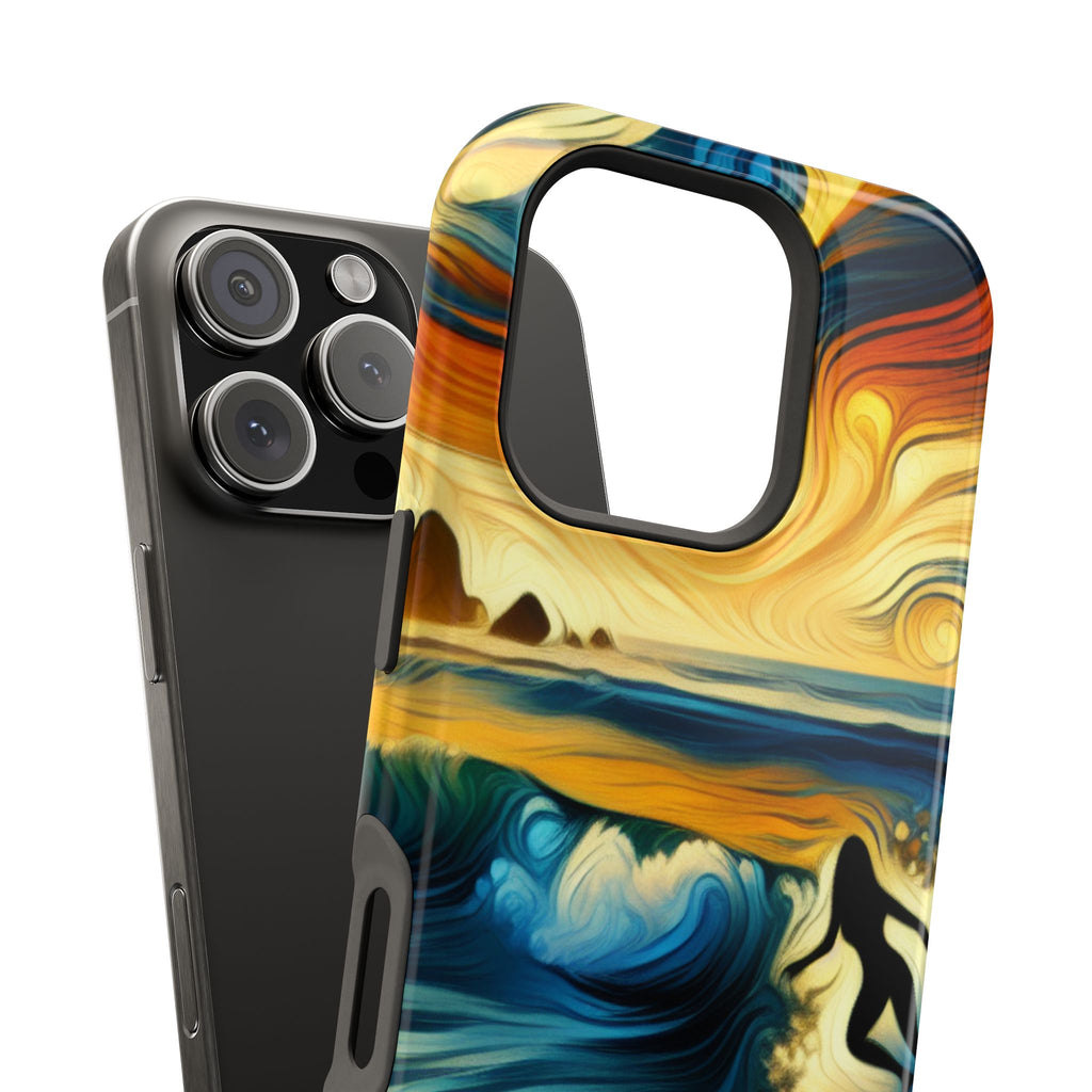 Impact Resistant Phone Case - Surfing Ocean Waves Design, Coastal Decor Gift