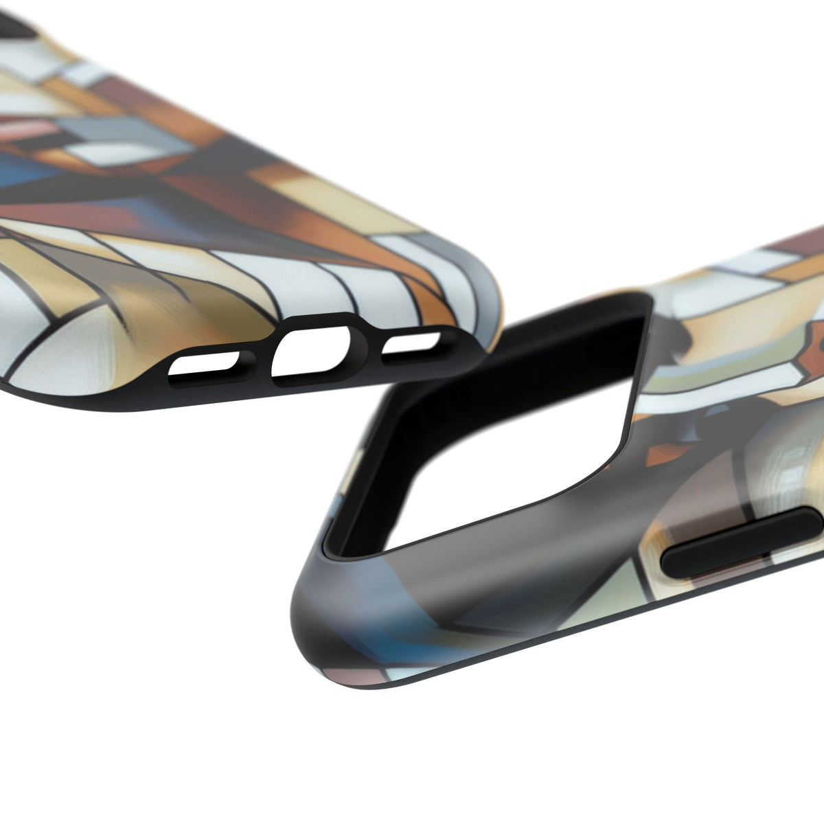 Impact-Resistant Phone Case — Modern Geometric Portrait Design