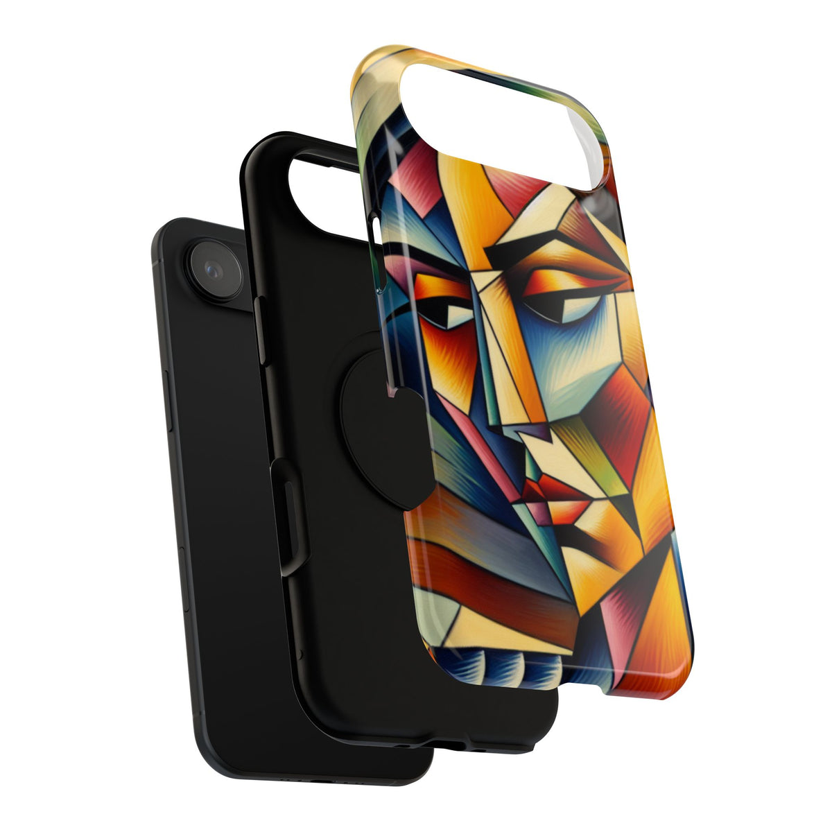 Abstract Cubist Face Phone Case — Impact‑Resistant Artistic iPhone Cover