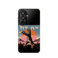Pew Pew Cat Phone Case — Retro Shooter Impact-Resistant iPhone Cover