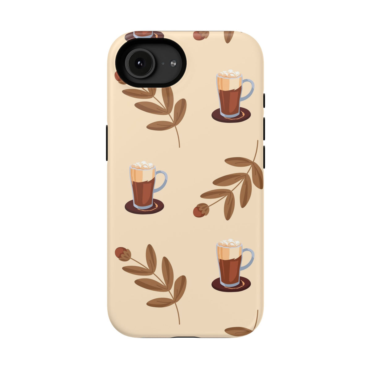 Latte & Leaves Impact-Resistant Phone Case for Samsung Galaxy Phones