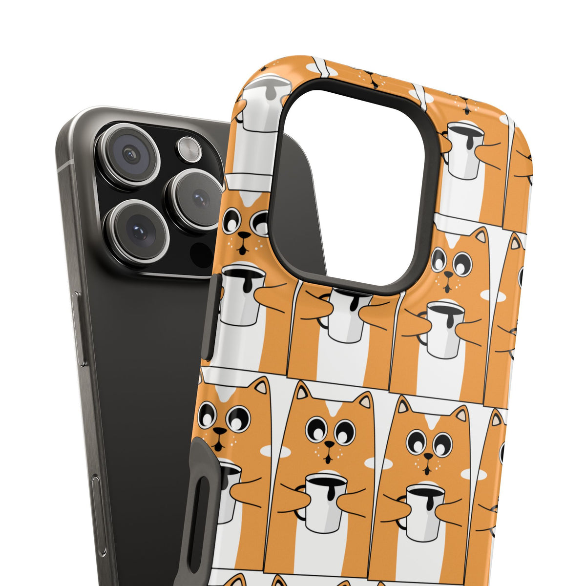 Impact-Resistant Phone Case — Cute Orange Shiba Inu Pattern
