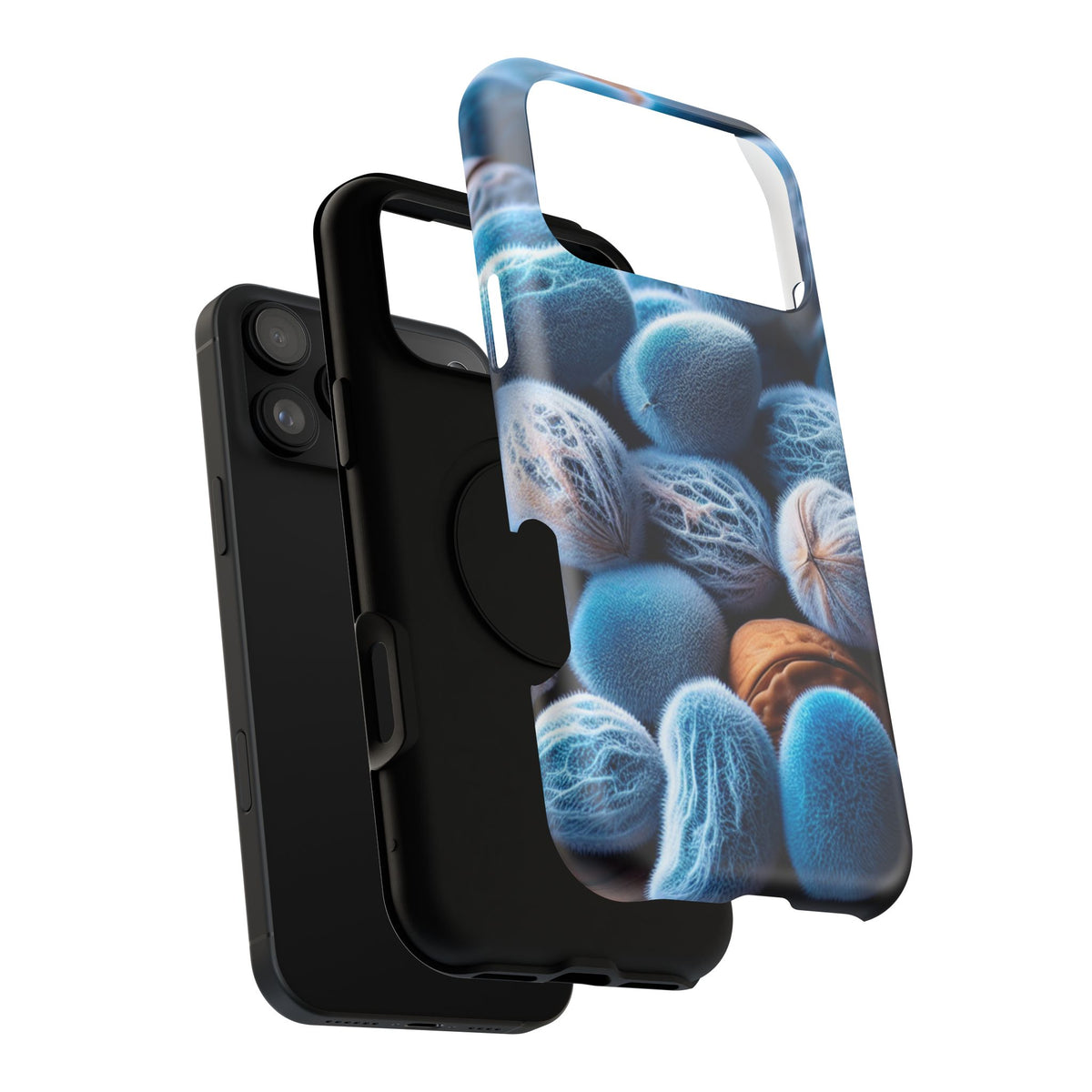 Phone Case — Blue Fuzzy Pods Impact-Resistant Protective Case