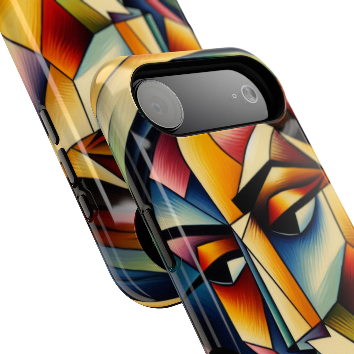 Abstract Cubist Face Phone Case — Impact‑Resistant Artistic iPhone Cover