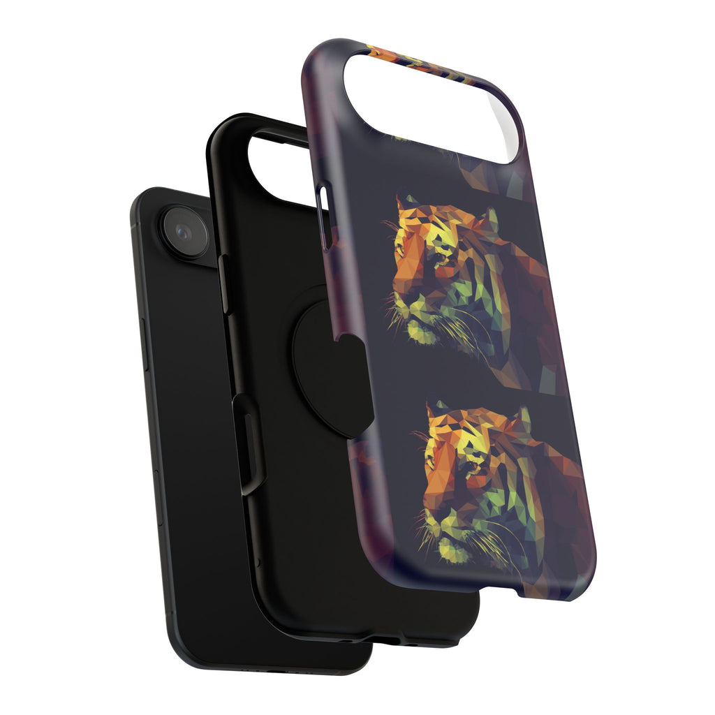 Colorful Tiger Phone Case, Impact-Resistant