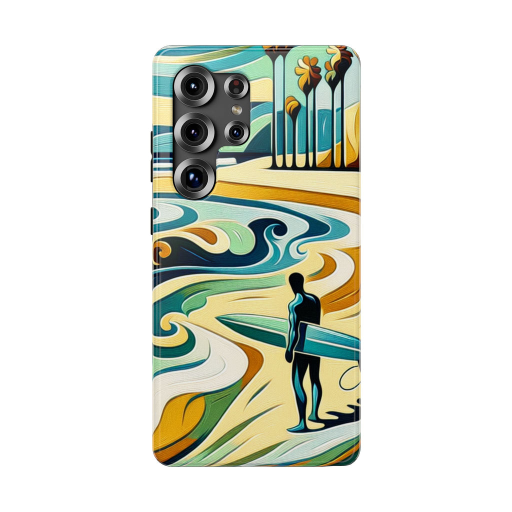 Surfboard Wave Art Phone Case — Impact-Resistant Beach Vibes iPhone Case