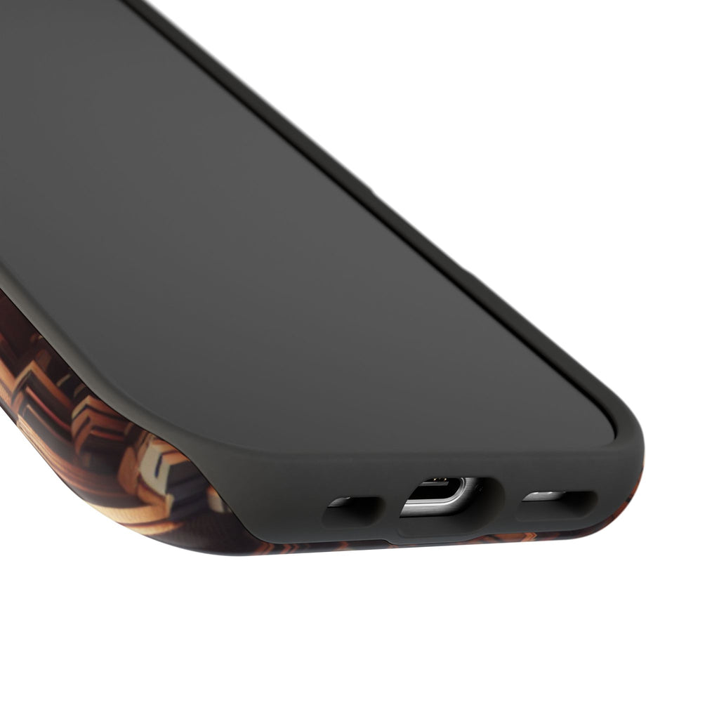 Urban Geometric Impact Resistant Phone Case - Futuristic Cityscape Design
