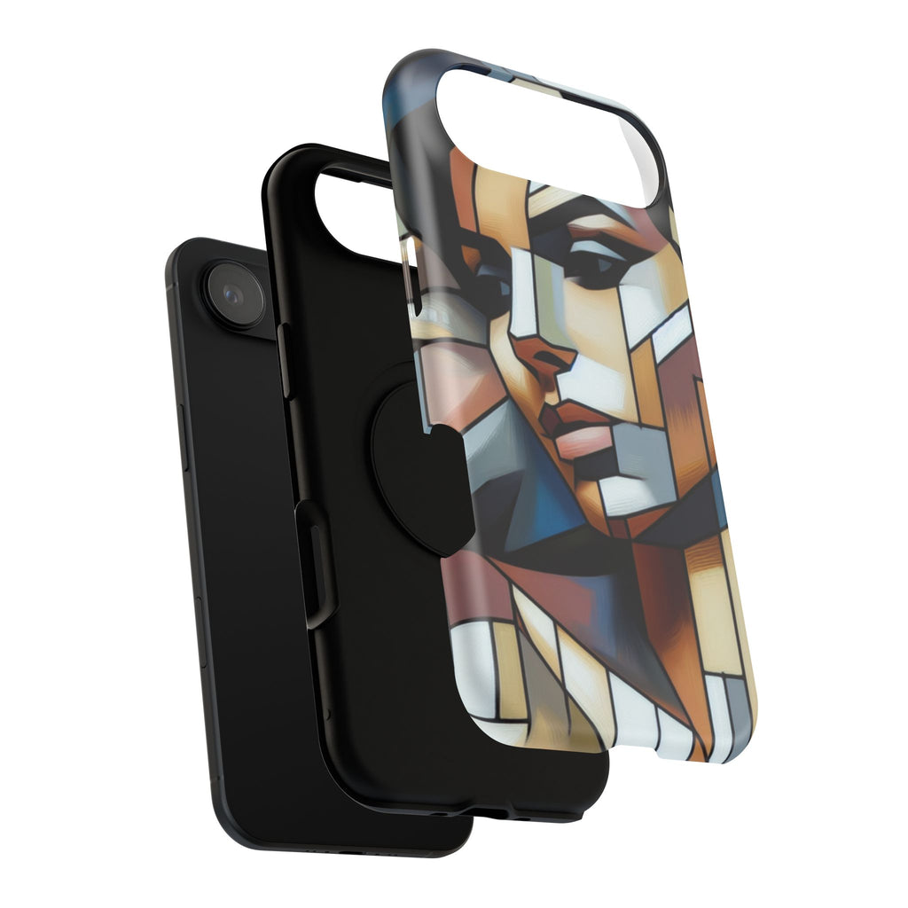 Impact-Resistant Phone Case — Modern Geometric Portrait Design