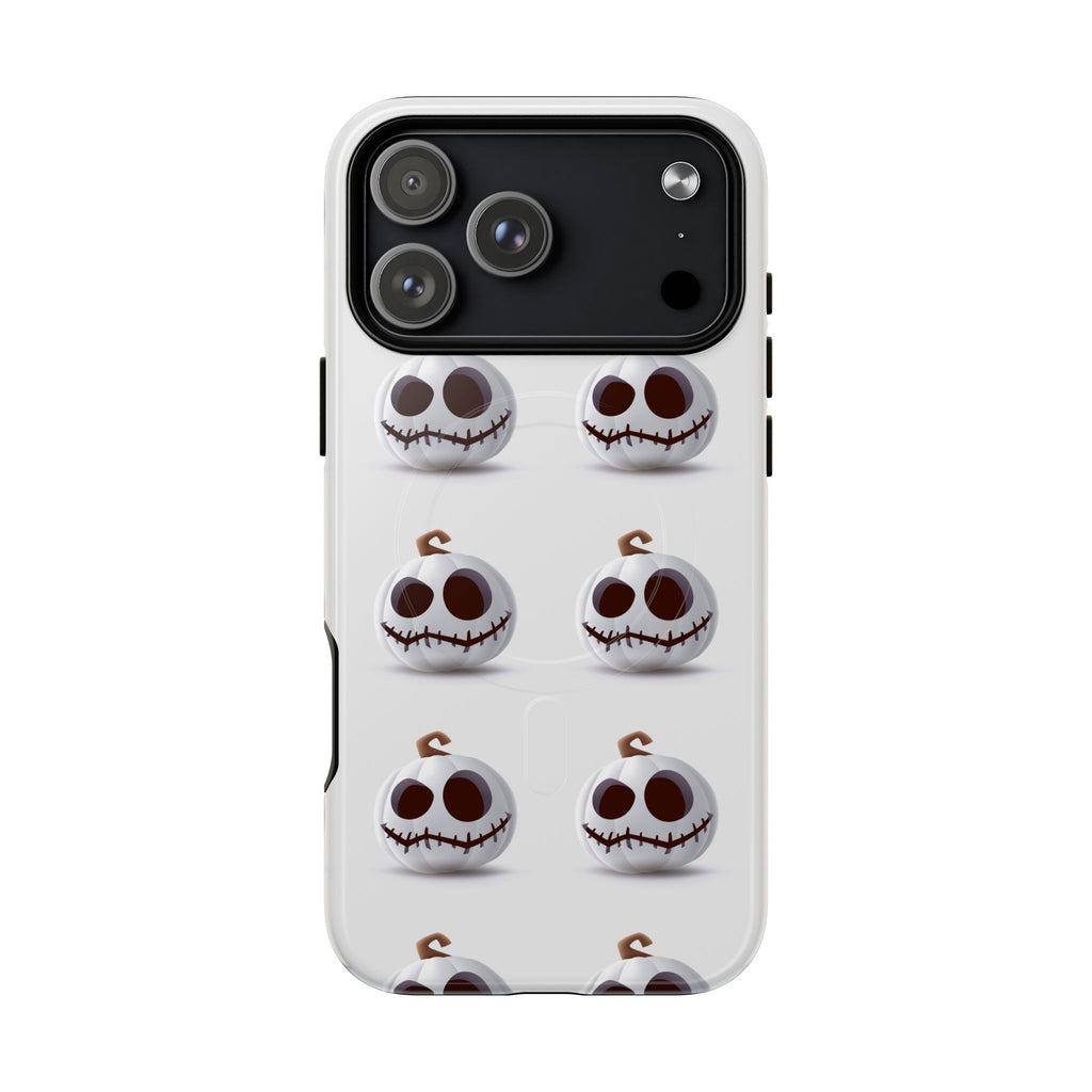 White Jack-O'-Lantern Spooky Magnetic Durable for iPhone/Samsung