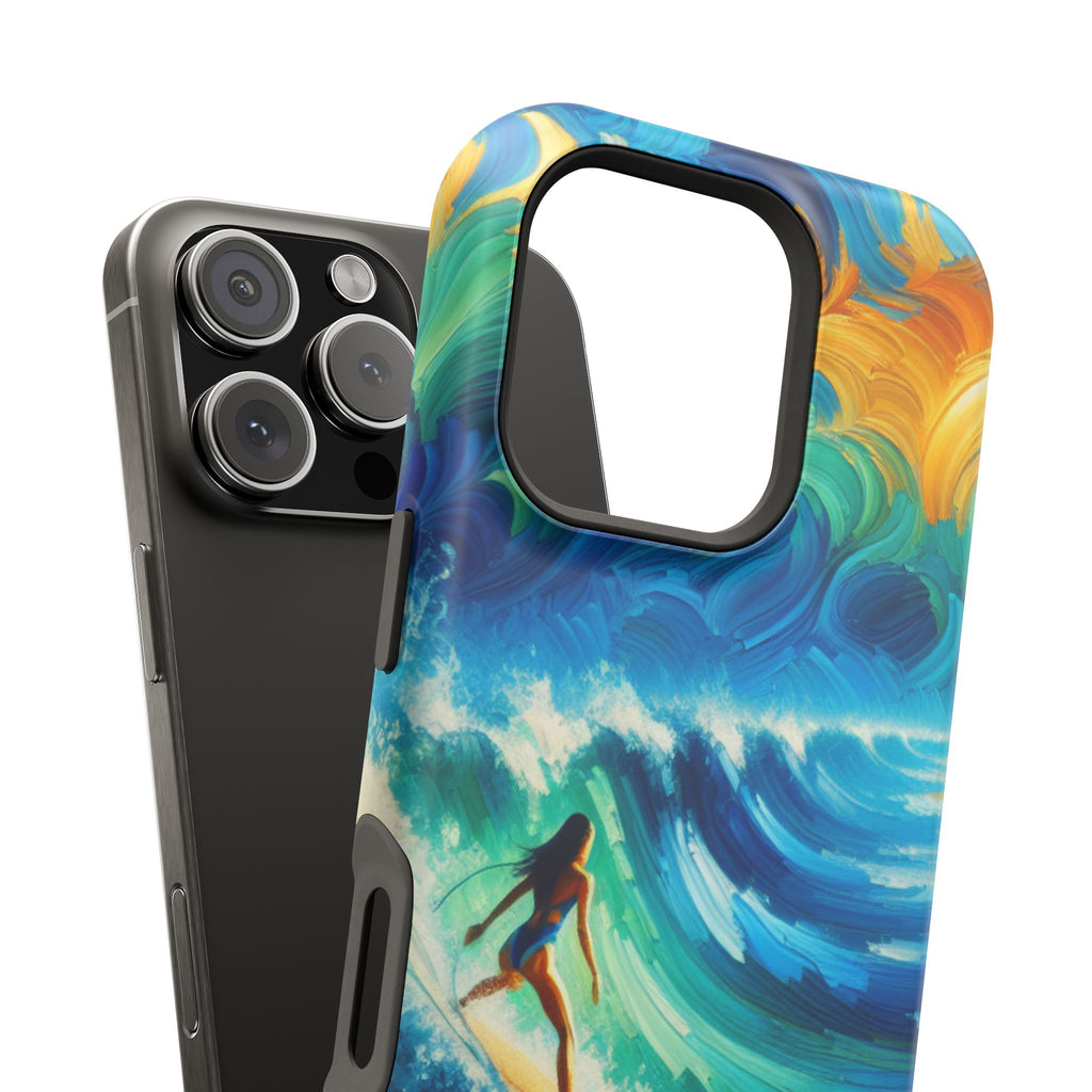 Surf-Inspired Impact Resistant Phone Case, Vibrant Ocean Wave Design