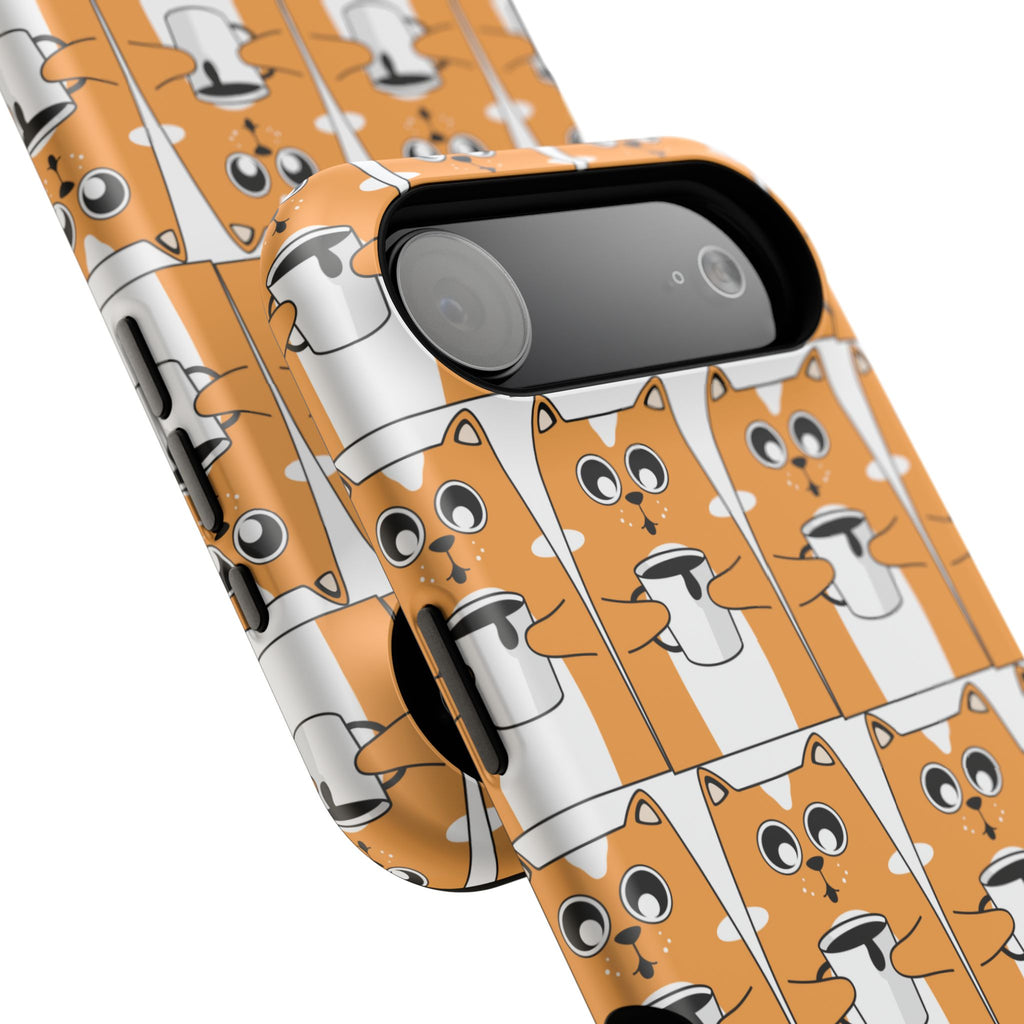 Impact-Resistant Phone Case — Cute Orange Shiba Inu Pattern