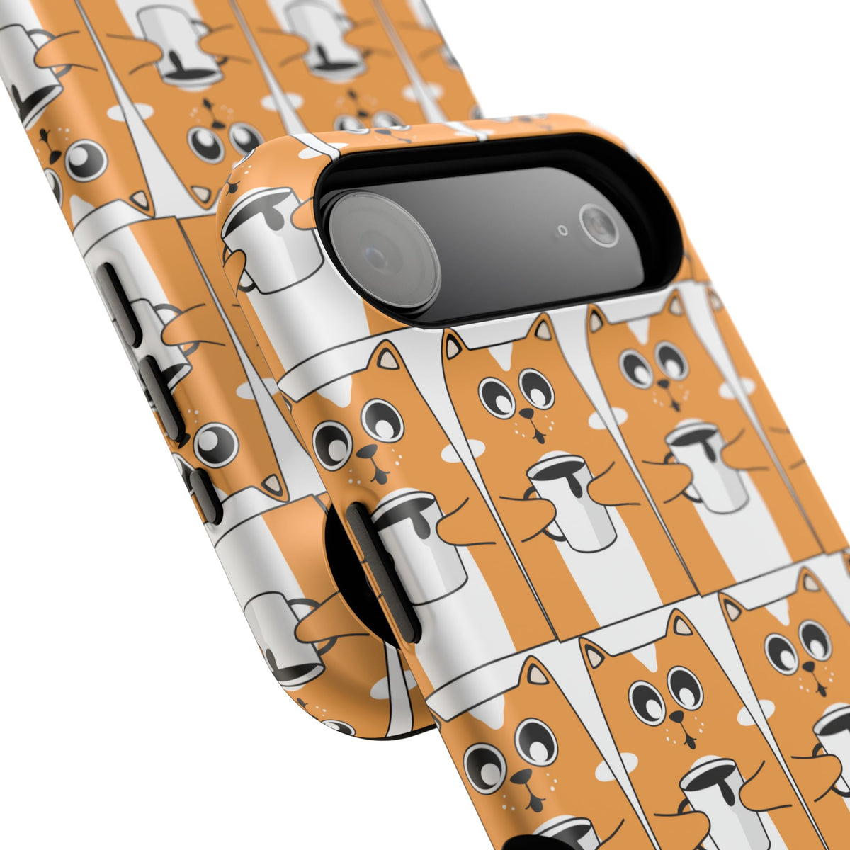 Impact-Resistant Phone Case — Cute Orange Shiba Inu Pattern