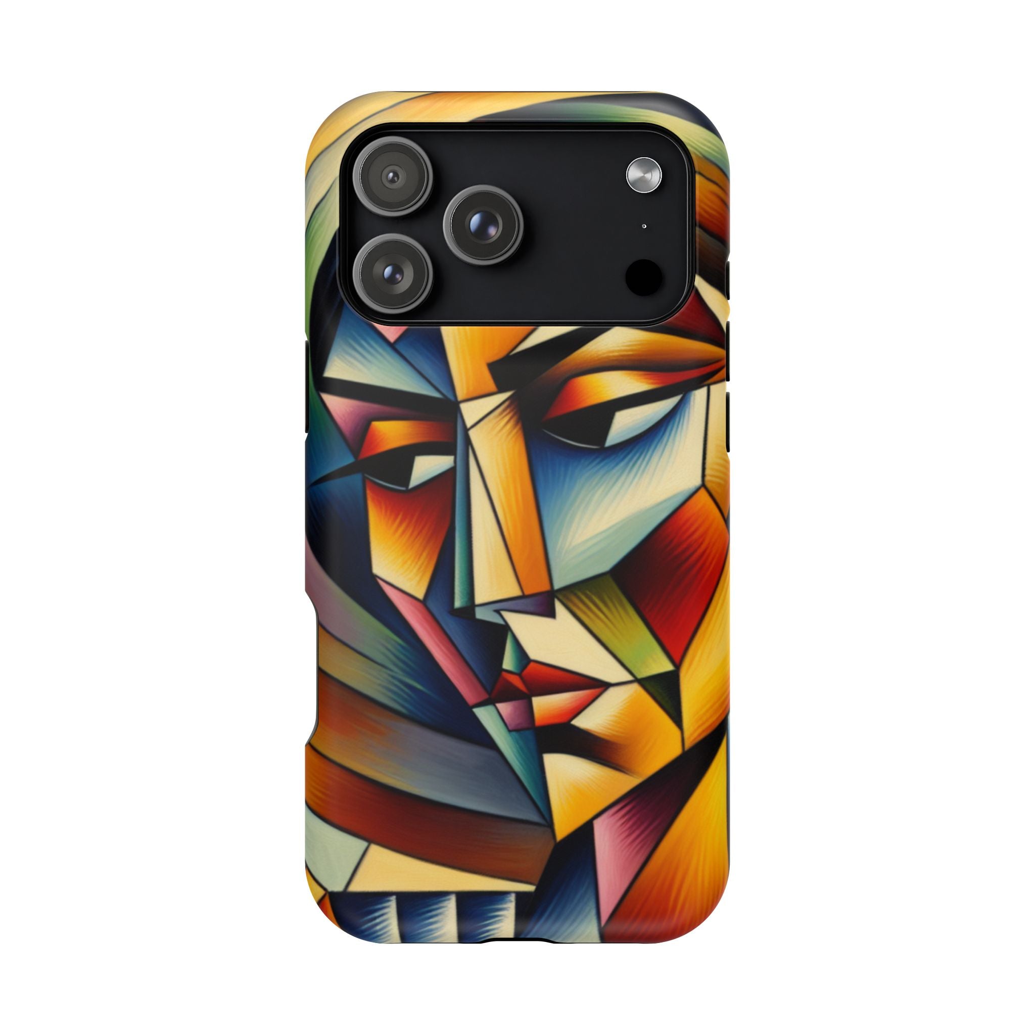 Abstract Cubist Face Phone Case — Impact-Resistant Artistic iPhone Cover