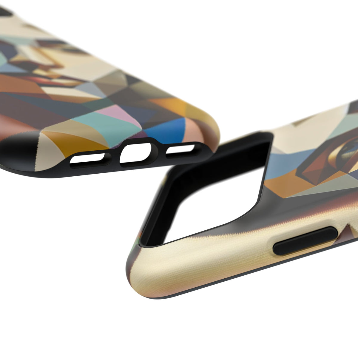 Geometric Portrait Impact-Resistant Phone Case — Abstract Cubist Face, Protective iPhone Cover