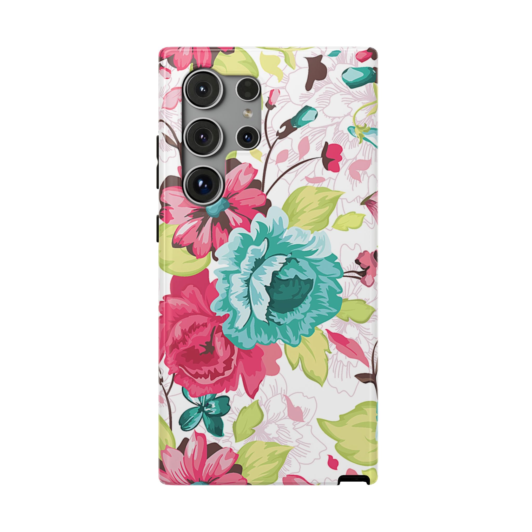 Floral Design Impact-Resistant Case