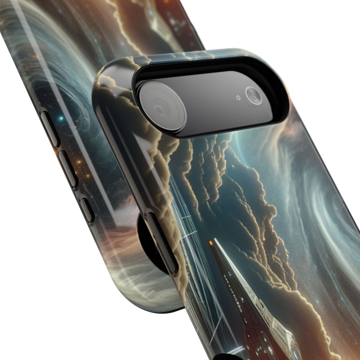 Spacecraft Vortex Phone Case — Impact-Resistant Sci‑Fi iPhone Cover