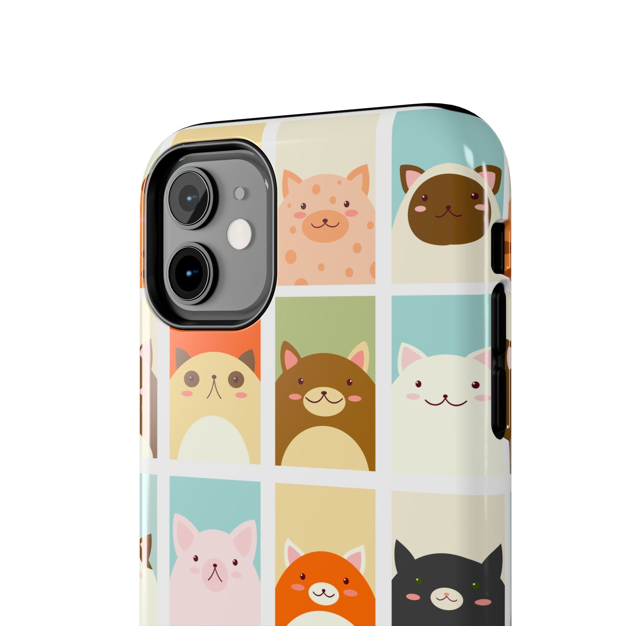 Cute Grid Cats Tough Phone Case
