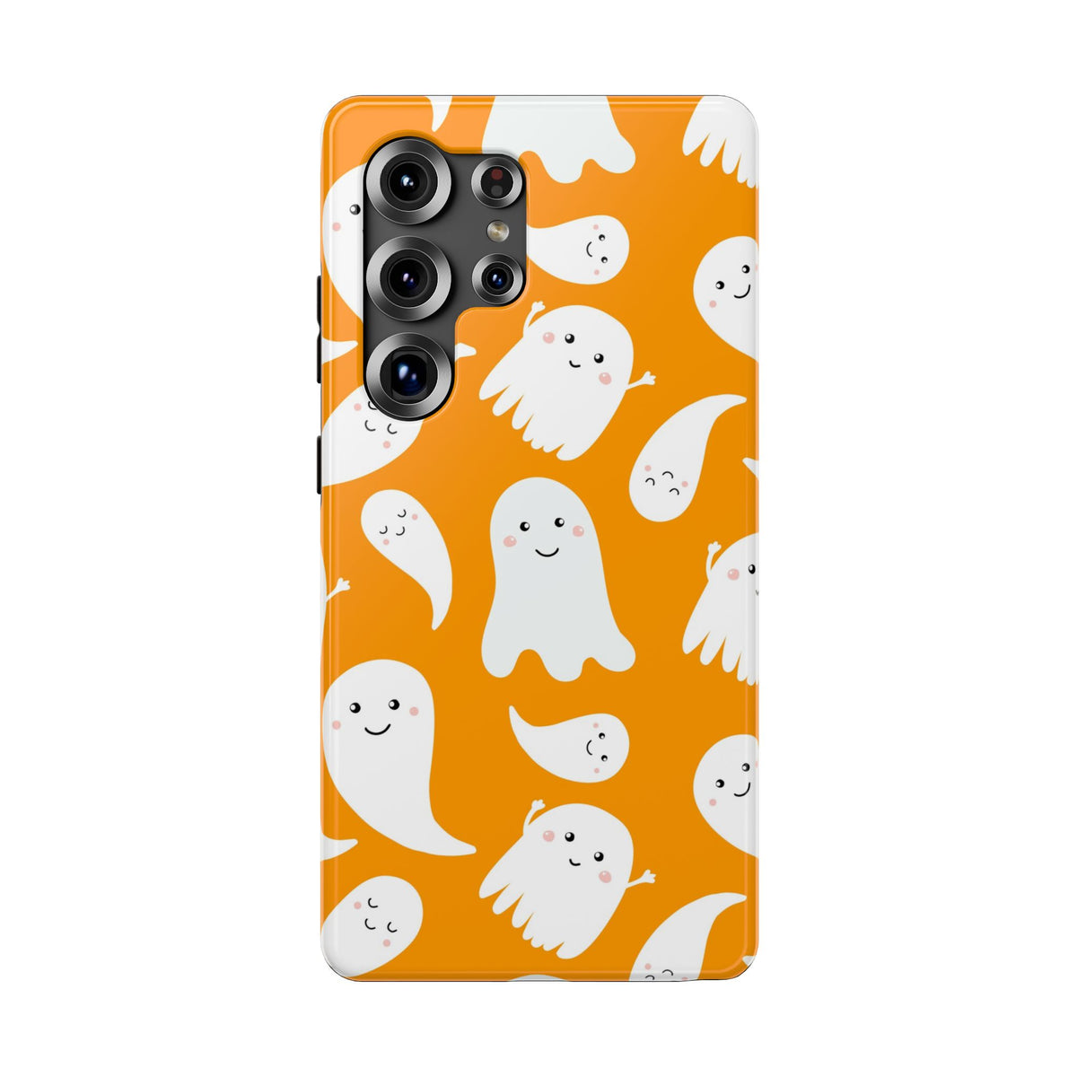 Halloween Ghosts Impact-Resistant Phone Case — Cute Orange Ghost Pattern
