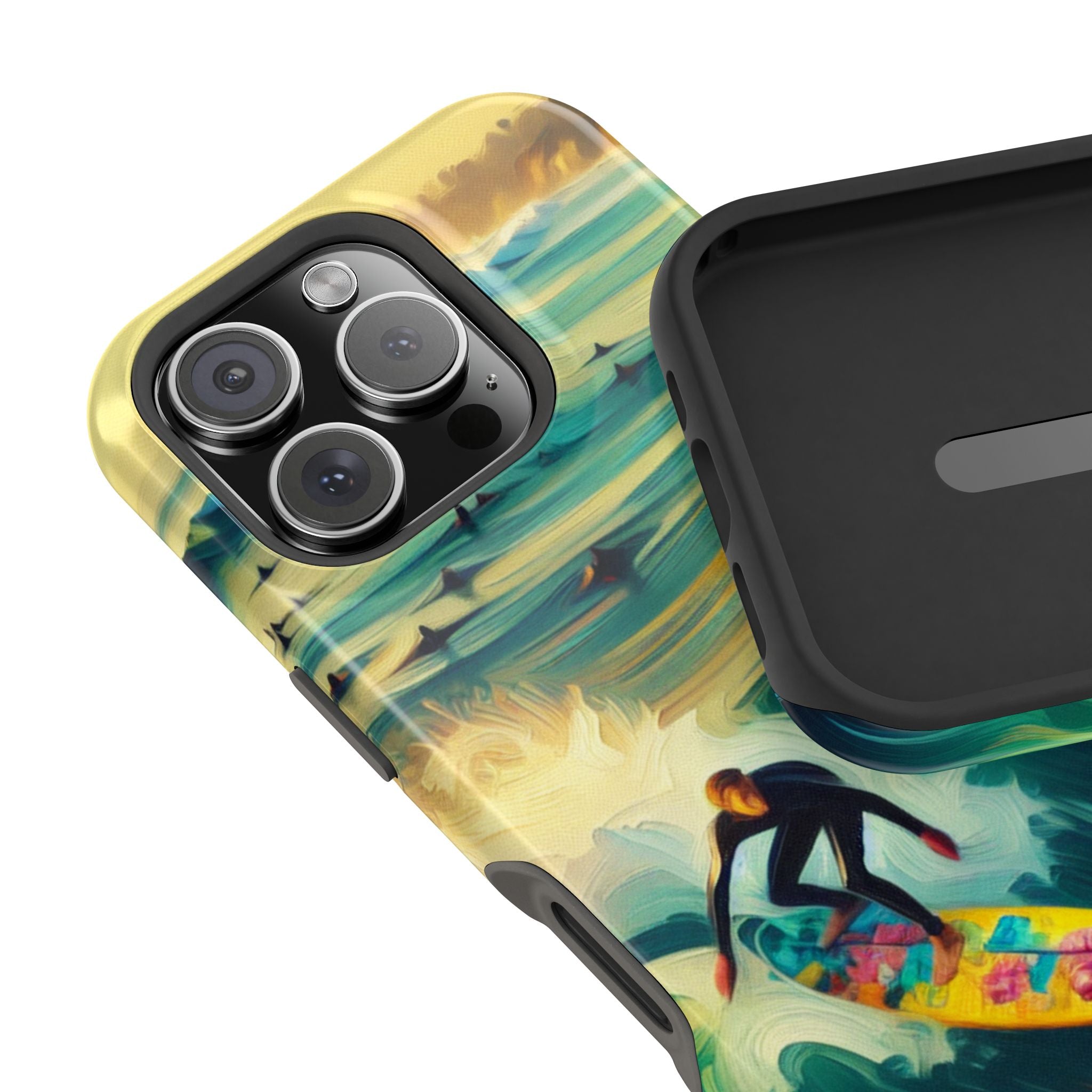 Surfer Riding Waves Impact Resistant Phone Case