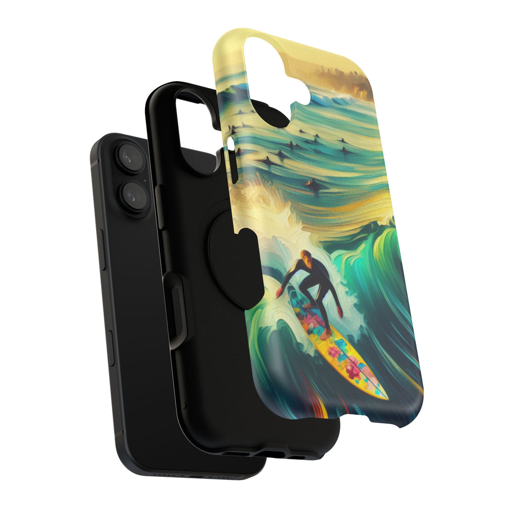 Surfing Waves Impact-Resistant Phone Case — Colorful Surfer Design