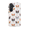 Cute Cat Faces Tough Phone Case — Floral Calico, Tuxedo & Grey Kitten Pattern
