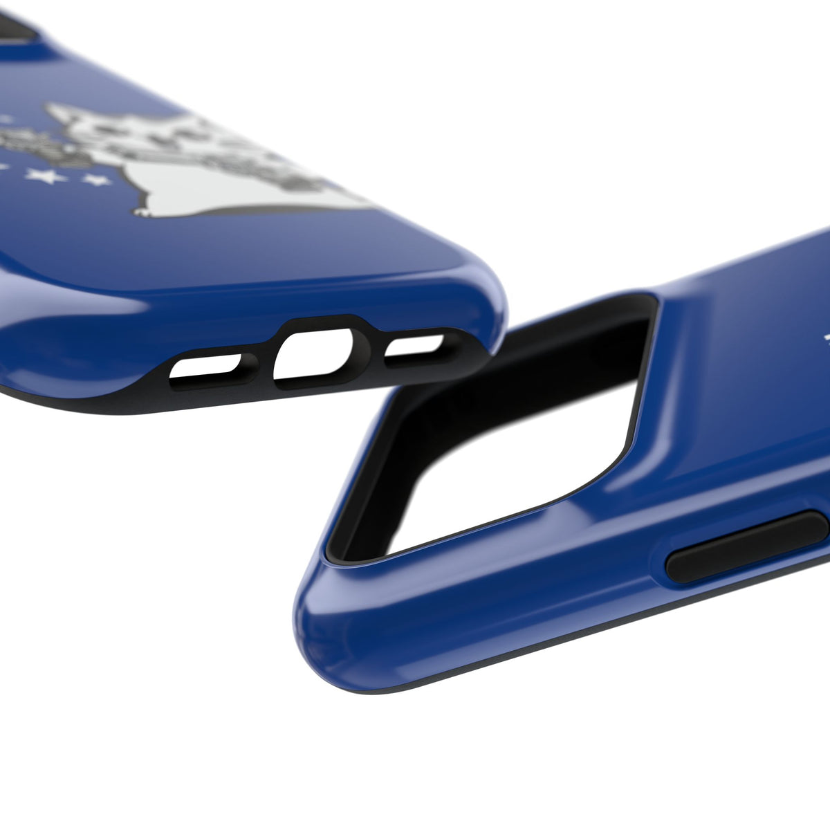 Phone Case — Blue "Pew Pew" Cat Impact-Resistant Case