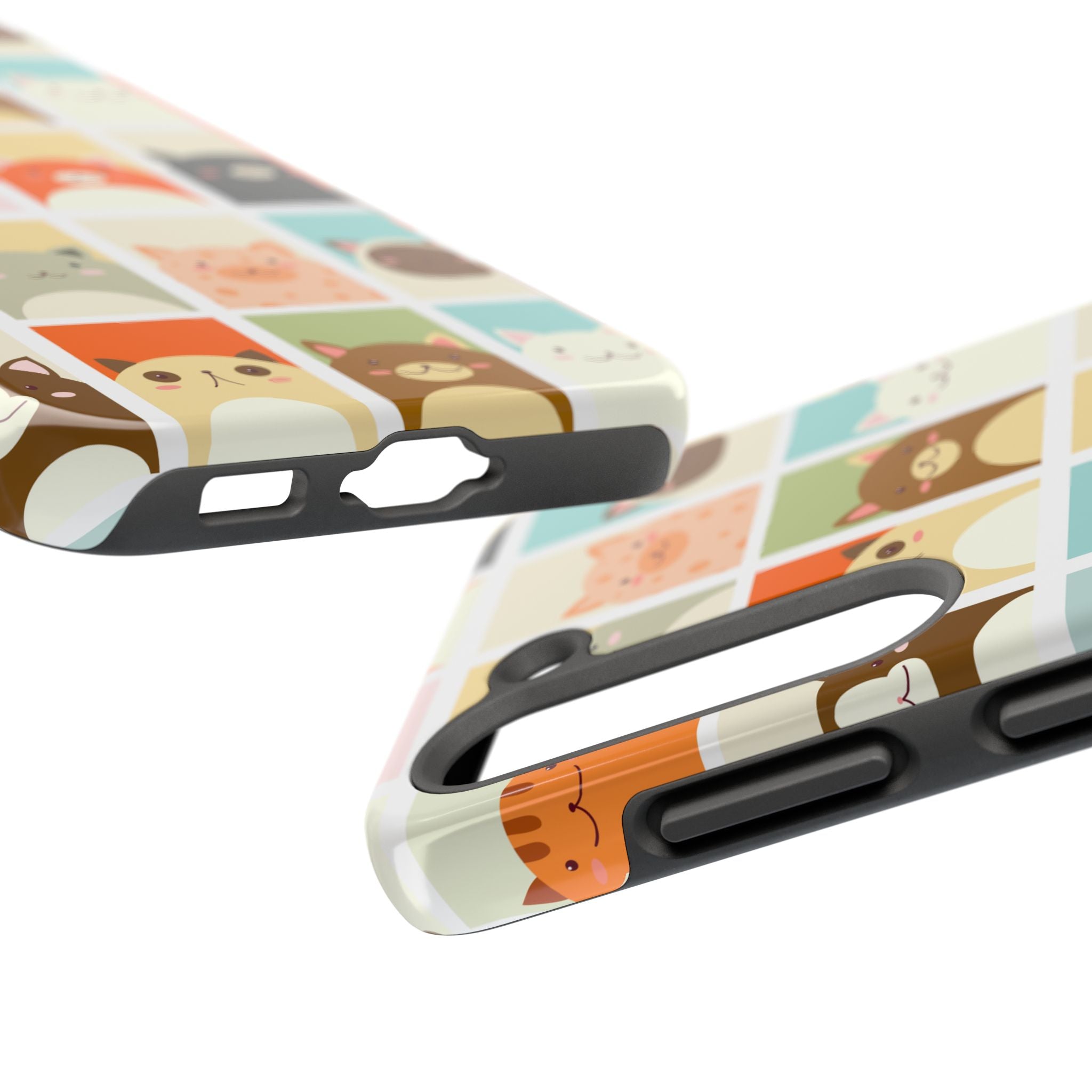 Cute Grid Cats Tough Phone Case