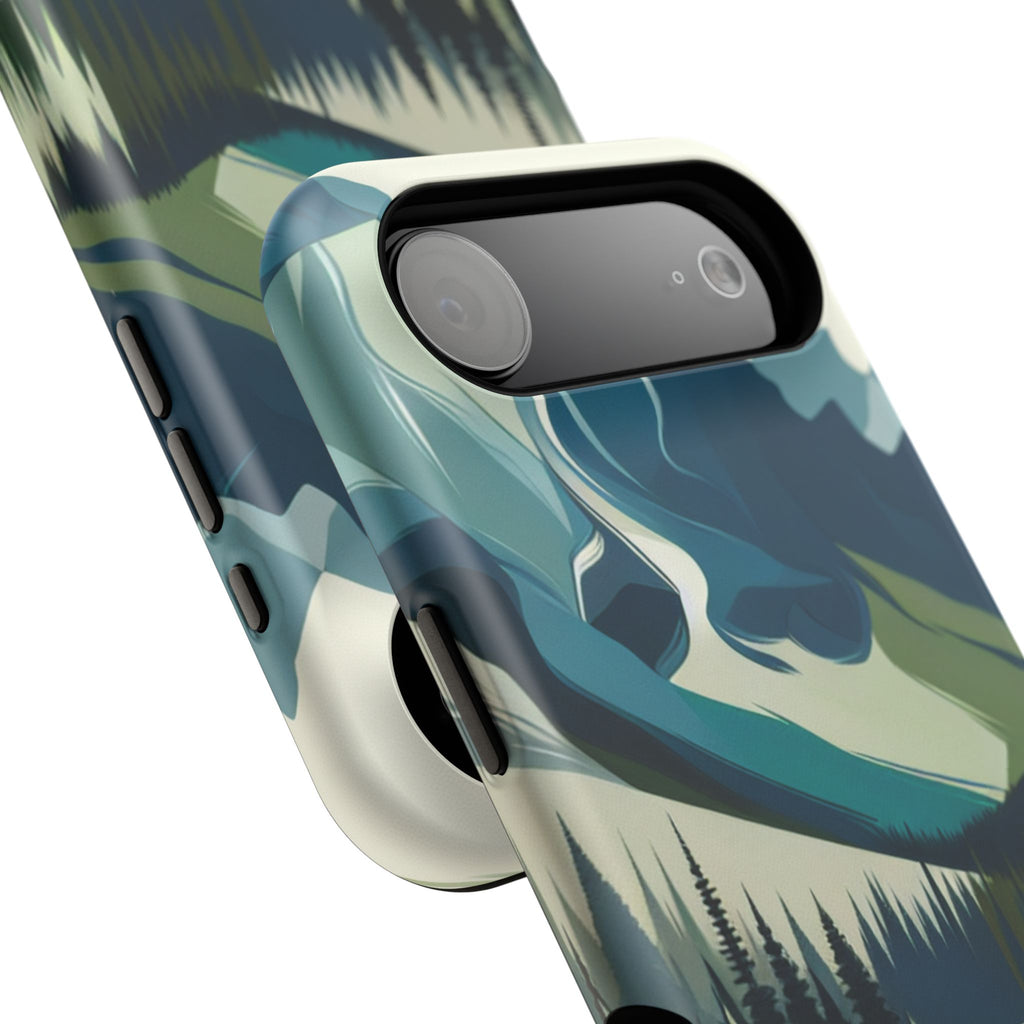 Impact Resistant Phone Case - Mountain Lake with Forest Design