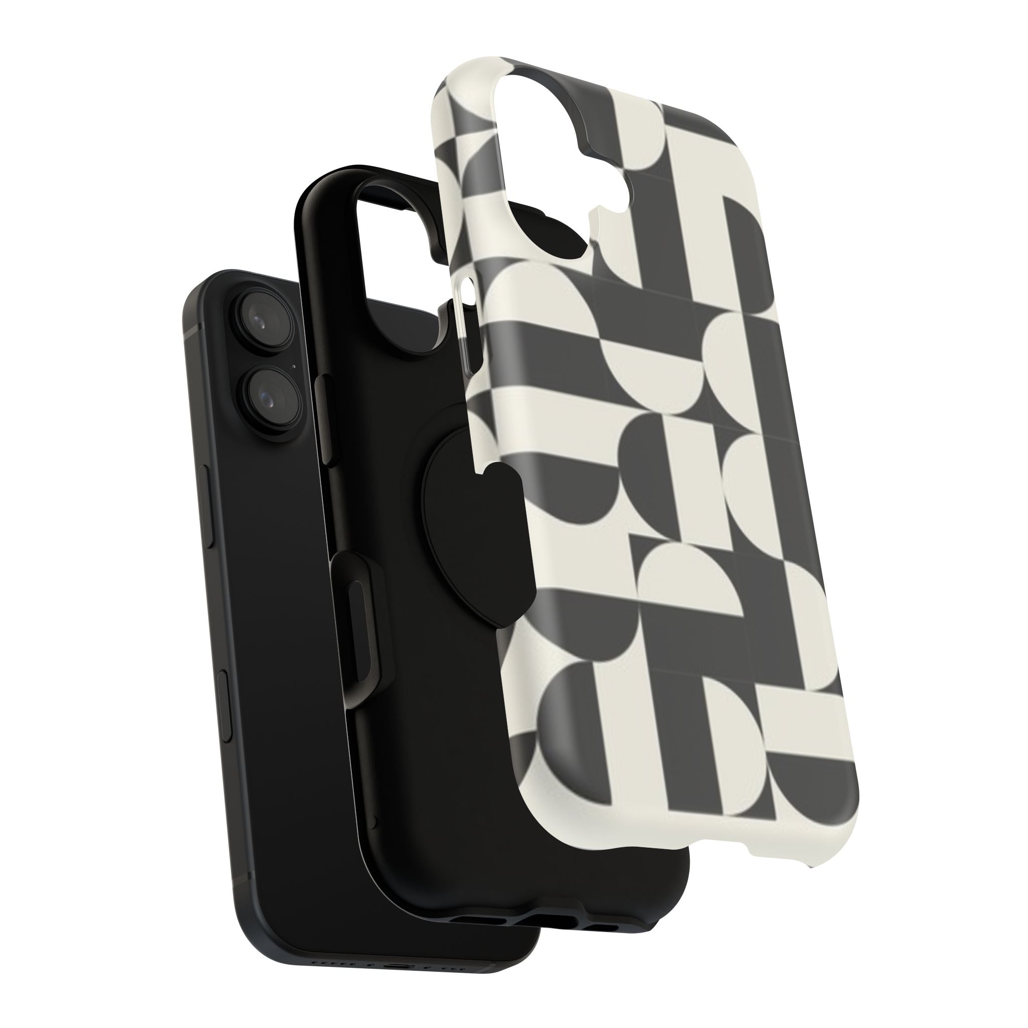 Black and White Design Impact-Resistant Case