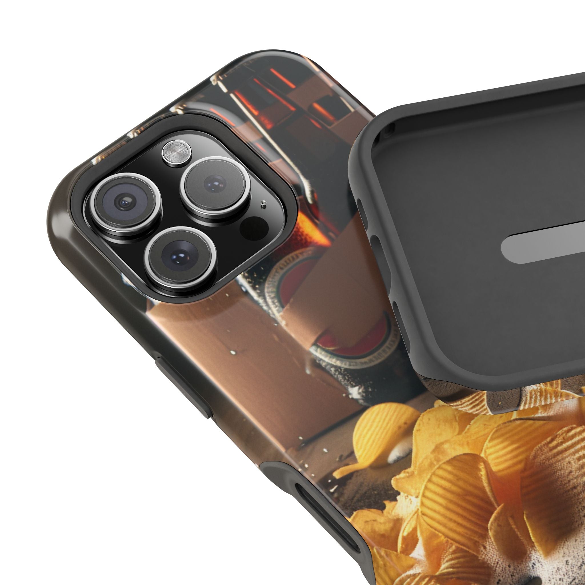 Impact Resistant Phone Case - Beer and Chips Design