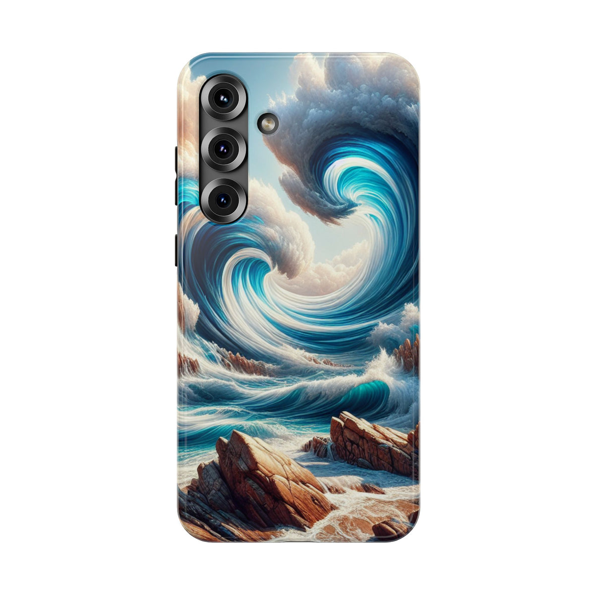Ocean Heart Wave Phone Case — Impact-Resistant Art Protective Cover
