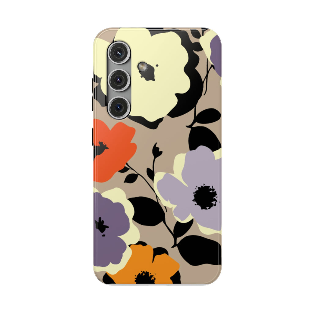 Bold Retro Poppy Design-Shockproof Newest Galaxy phone case