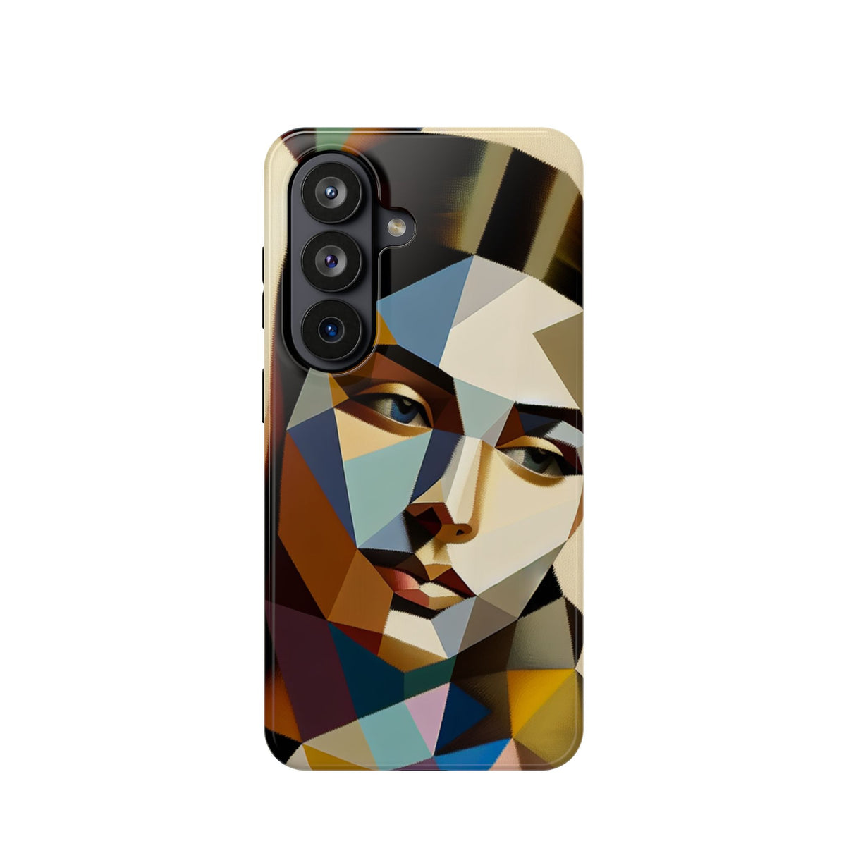 Geometric Portrait Impact-Resistant Phone Case — Abstract Cubist Face, Protective iPhone Cover