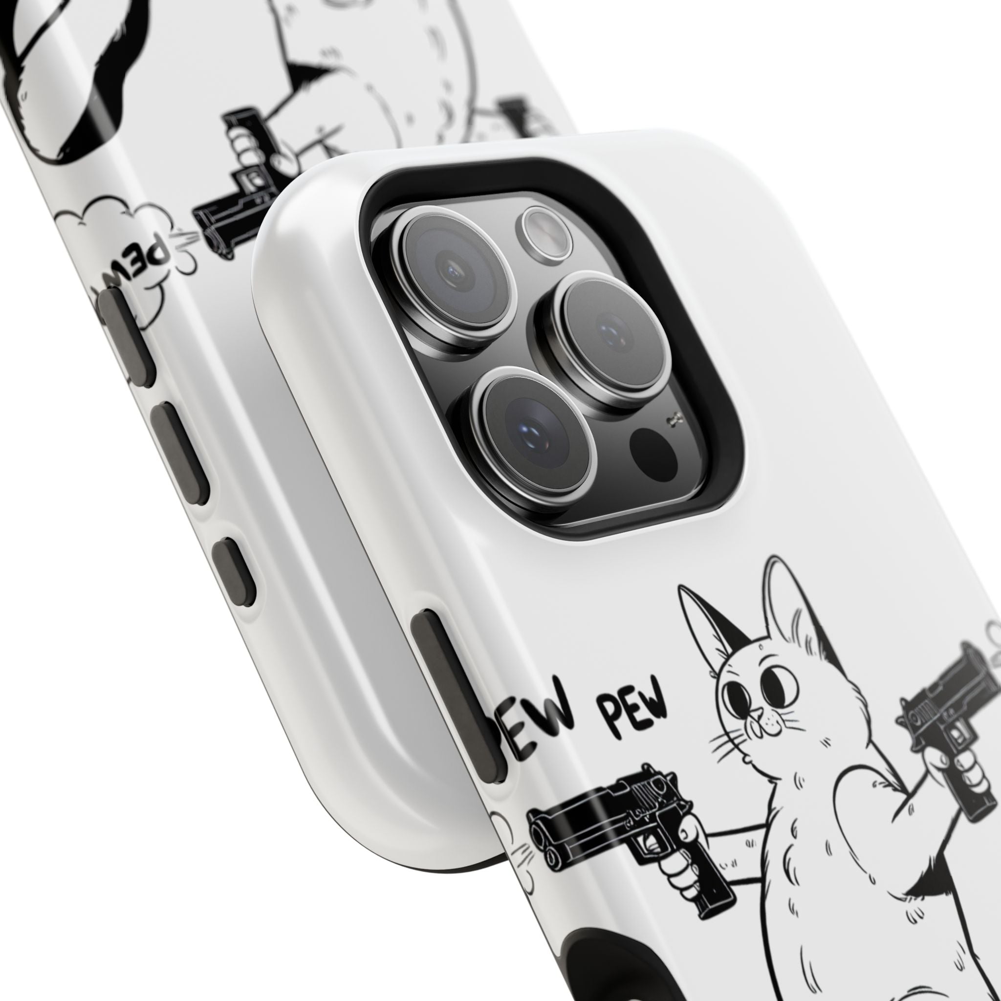 Impact Resistant Phone Case- Funny Cat Pew Pew